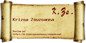 Krizsa Zsuzsanna névjegykártya